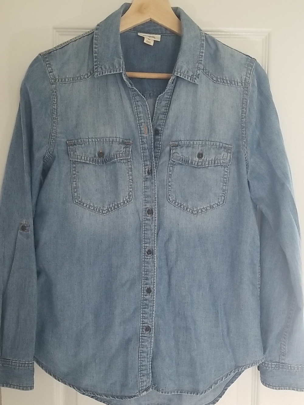 A.n.a  Blue Denim Button-Up Shirt